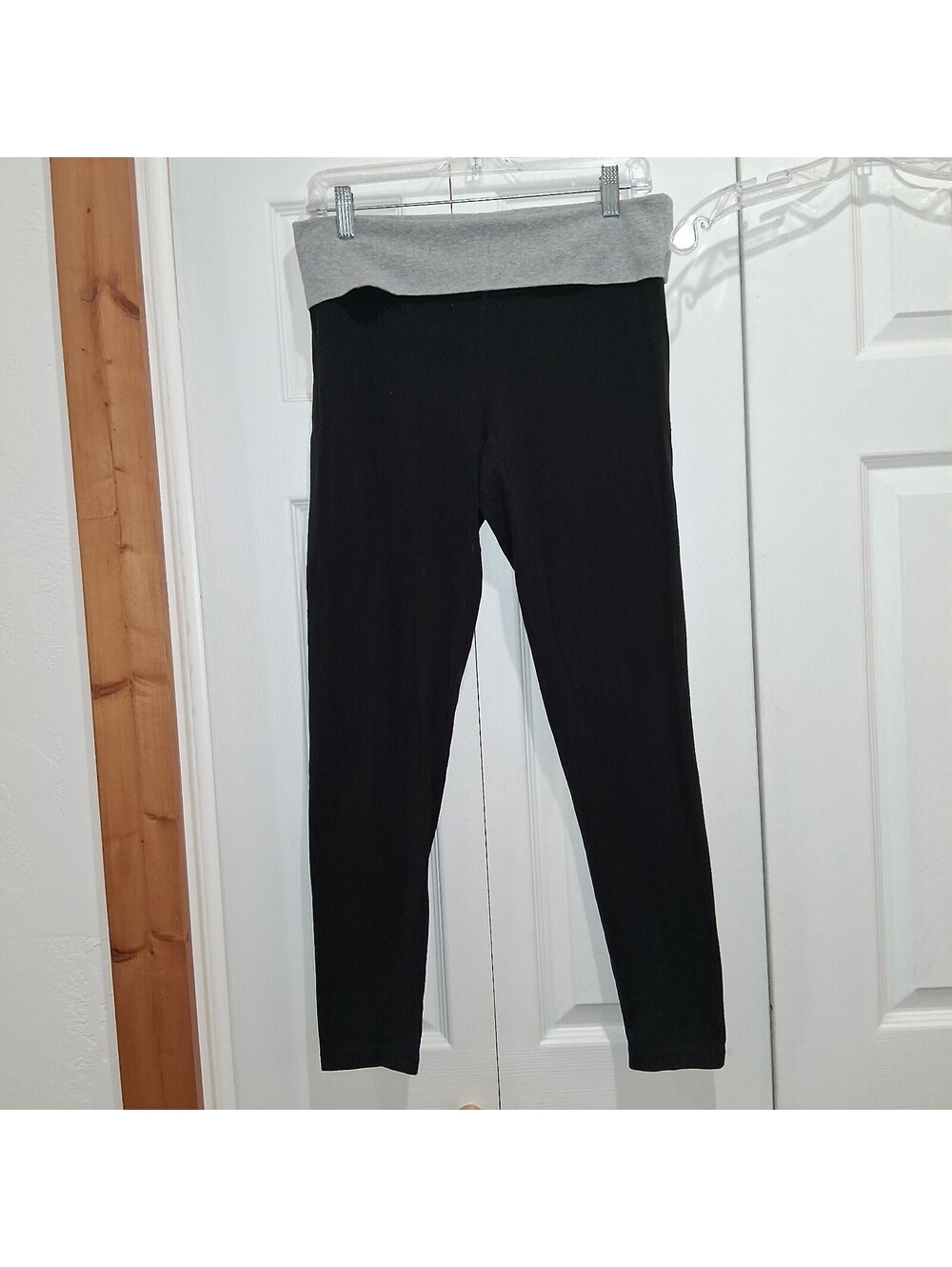 Victorias Secret PINK Yoga Fold Over Y2K bling Leggings Black Gray Size M